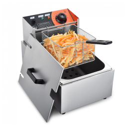 Fritadeira Elétrica Profissional 12 Litros de Capacidade com Luvas, Aço Inoxidável, 110V 2500W, WeChef