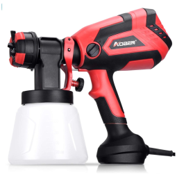 Pistola de Pintura Pulverizadora 1L com 4 Tamanhos de Pontas, AOBEN, Vermelho