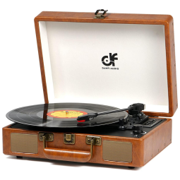 Vitrola Toca Discos Retrô 2026 Vitrola, 3 Velocidades com Funções Bluetooth, Rádio, USB, 110v, DANFI AUDIO DF TE 2026BR, Marrom