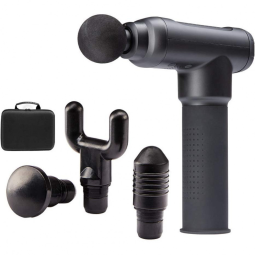 HoMedics Massageador Pistola Elétrico Profissional Sem Fio 4 Acessórios e 3 Velocidades, Preto