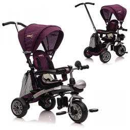 Triciclo Infantil para Passeio com Assento Ajustável 6 Estágios, Idade Recomendada 2 a 5 Anos, NITOESS , Roxo