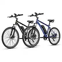 Bicicleta Elétrica Jasion EB5 Preto e Azul 1000W 26cm Motor Brushless Bateria Removível 360Wh 7 Marchas Suspensão Dianteira 110V