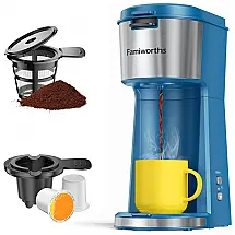 Cafeteira Elétrica para Café Moído e Capsulas, Dose Única, 110V 1000W Famiworths, Azul