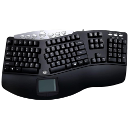 Teclado Ergonômico Sem Fio Recarregável Reduz a Tensão das Mãos, ADESSO PCK 308UB, Preto
