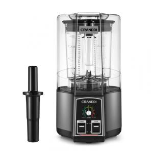 Liquidificador Comercial CRANDDI K85, 2,2L, 1500W, 9 Velocidades, Tampa Amortecedora, Cinza, 110V