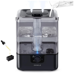 Umidificador 6L com Luz Noturna, Silencioso 26 dB, Temporizador de 50H, Bico de 360° e Difusor de Óleo para Ambientes até 50m2, 110V 25W