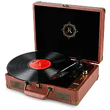 Vitrola Toca Discos Retrô Vitrola, 3 Velocidades com Bluetooth e Alto Falantes Embutidos, 1, 110v, JDR RP 1, Marrom