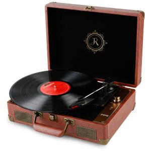Vitrola Toca Discos Retrô Vitrola, 3 Velocidades com Bluetooth e Alto Falantes Embutidos, 1, 110v, JDR RP 1, Marrom