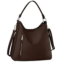 Nubily Bolsa Feminina de Ombro em Couro Sintético Impermeável, Marrom