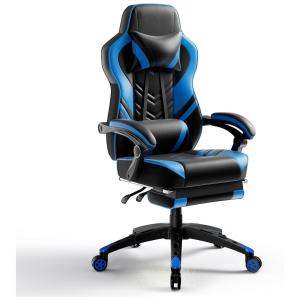 Cadeira Gamer Reclinável e Giratória com Apoio Lombar e Cabeça, e, POWERSTONE, Preto