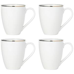 Conjunto de Canecas, Estilo Moderno com 4 Peças, Capacidade 350mL e Material de Porcelana, Lenox 897317, Branca
