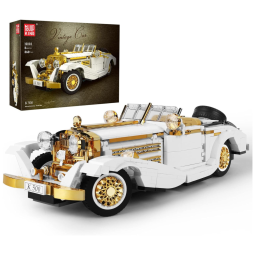 Kit de Construção Carro Clássico com 868 Peças para Crianças e Adultos, Mould King 10003, Branco