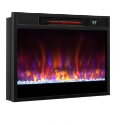 Lareira Elétrica de Embutir A45x63L cm com 6 Cores de Chama, 5 Opções de Brilho, Temporizador de 8H, Proteção Contra Superaquecimento