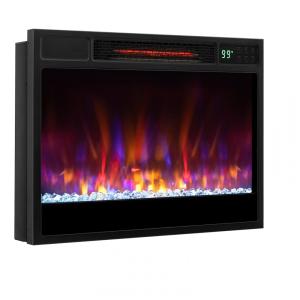 Lareira Elétrica de Embutir A45x63L cm com 6 Cores de Chama, 5 Opções de Brilho, Temporizador de 8H, Proteção Contra Superaquecimento