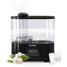 Umidificador Inteligente com Display LED, Capacidade 3.5L, Silencioso, Área 27m2, KEEBAR, Preto