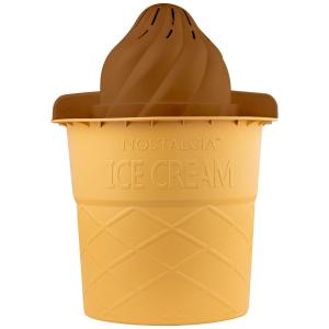 Sorveteira Elétrica com Capacidade de 4L e Livro de Receitas, 110v, NOSTALGIA , Marrom