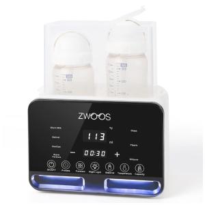 Aquecedor Duplo de Mamadeira para Leite Materno e Fórmula, 110V, ZWOOS, Branco