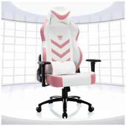 Fuqido Cadeira Gamer Ergonômica Reclinável e Giratória com Apoio Lombar e Cabeça, Rosa