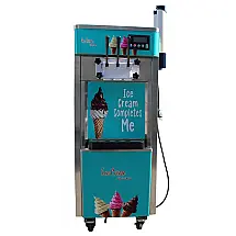 Máquina de Sorvete Profissional em Aço Inoxidável 30L por Hora com 3 Bicos e Tela LCD, 110V, HomeKitchen 210051, Prata