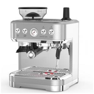 Máquina de Café Expresso 15 Bar com Vaporizador de Leite, Moedor Embutido, Desligamento Automático e Tanque de Água Removível de 2,5L, 110V