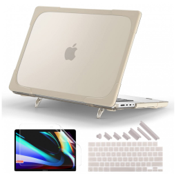 Capa Rígida Batianda MacBook Pro 14" Cáqui – Modelos A2992, A2918, A2779, A2442 com Suporte Dobrável e Proteção Completa