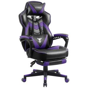 Zeanus Cadeira de Escritório Gamer Ergonômica e Reclinável com Apoio para Lombar, Roxa e Preta