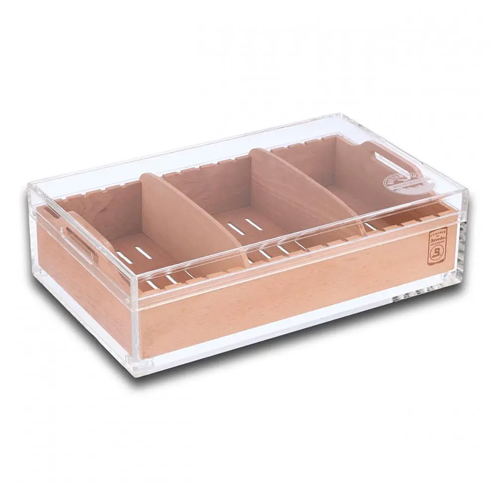Humidor para Charutos Northwoods Acrílico Transparente 75 Unidades com Sistema Boveda
