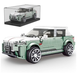 Kit de Construção Carro Hongqi E-HS9 com 439 Peças e Vitrine de Acrílico para Crianças Acima de 8 Anos, Mold King, Verde