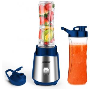 Liquidificador Portátil 590mL com Garrafa Esportiva, 350W, HERRCHEF, Azul Marinho