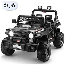 Carro Elétrico Infantil Sopbost a Bateria 12V, 4x4, 1 Assento com 2 Velocidades, Preto