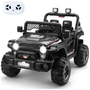 Carro Elétrico Infantil Sopbost a Bateria 12V, 4x4, 1 Assento com 2 Velocidades, Preto