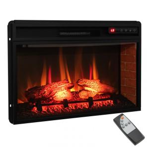 Lareira Elétrica de Embutir A44x68L com Controle Remoto e Proteção contra Superaquecimento, 110V 1500W, Tangkula, Preta