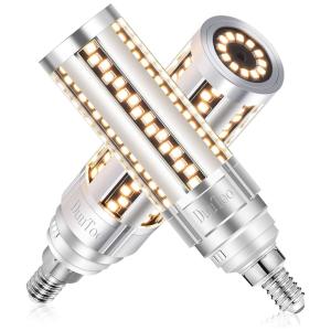 DuuToo Lâmpada LED 150W 2200 Lumens 3000K Branca com Base E12, 2 Unidades