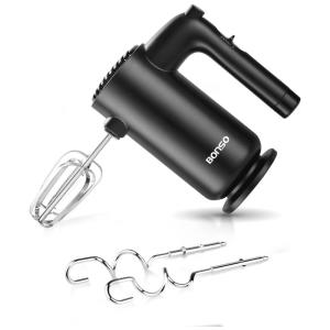 Batedeira de Mão com 5 Velocidades e Acessórios de Aço Inox, 200W, 110v, BONSO HM01 B, Preto