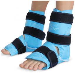 Bota Tornozeleira de Compressão Gel Terapia Fria para Alívio de Dor, 1 Par, Azul Claro