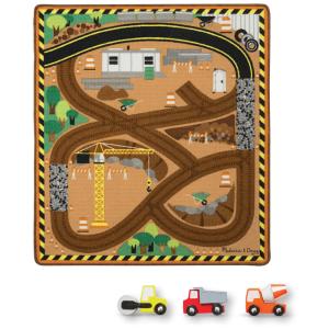 Tapete de Atividades Infantil com 3 Caminhões de Madeira para Crianças Acima de 3 Anos, Melissa & Doug