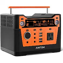 AIMTOM Estação de Energia Portátil 300W Saída 110V 12V 24V e USB 10 Dispositivos Ao Mesmo Tempo
