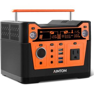AIMTOM Estação de Energia Portátil 300W Saída 110V 12V 24V e USB 10 Dispositivos Ao Mesmo Tempo