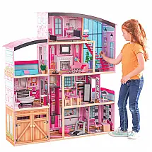 Casa de Bonecas com 30 Acessórios, Luzes e Sons para Crianças a partir de 3 anos, KIDKRAFT 65949, Rosa
