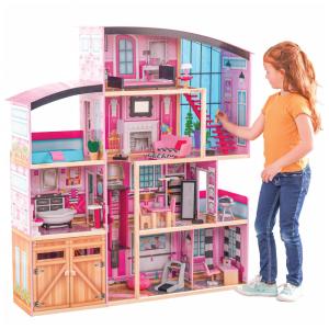 Casa de Bonecas com 30 Acessórios, Luzes e Sons para Crianças a partir de 3 anos, KIDKRAFT 65949, Rosa
