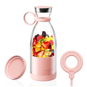 Mini Liquidificador Portátil 350 com Carregamento USB, 110v, OTPEIR ML PB201, Rosa