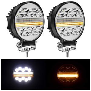 Farol de Milha LED Off Road 2646 Lúmens 6000K 126W Alumínio à Prova Dágua Âmbar, YORKIM, Amarelo