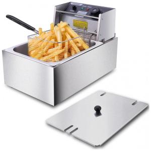 Fritadeira Elétrica Profissional 10 Litros de Capacidade, Aço Inoxidável, 110V 1700W, Casulo, Prata