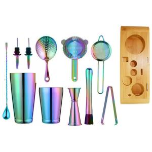 Kit Bn Profissional 11 Peças em Alumínio com Suporte, Arco Íris, LILILI, Azul