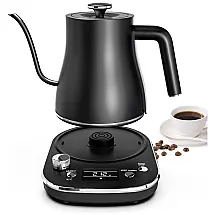 Chaleira Elétrica 800mL de Aço Inoxidável e Controle de Temperatura, 1200W, 110v, CHEFAVOR, Preto