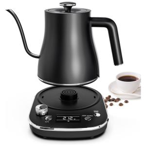 Chaleira Elétrica 800mL de Aço Inoxidável e Controle de Temperatura, 1200W, 110v, CHEFAVOR, Preto