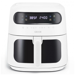 Fritadeira Elétrica Air Fryer 8L com Tecnologia TurboCrisp, Controle de Temperatura e Desligamento Automático, 110V 1750W, CRUX, Branca