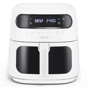 Fritadeira Elétrica Air Fryer 8L com Tecnologia TurboCrisp, Controle de Temperatura e Desligamento Automático, 110V 1750W, CRUX, Branca