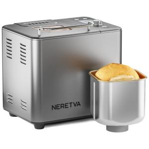 Panificadora Automática 20 em 1 com Controle Digital e 2 Tamanhos de Pão, 110V 565W, Neretva, Prata