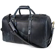 Aaron Bolsa de Viagem Masculina Clássica de Couro com Necessaire, Marrom